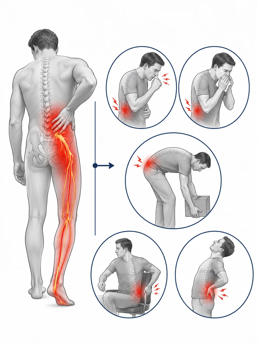 Certains mouvements augmentent les symptômes