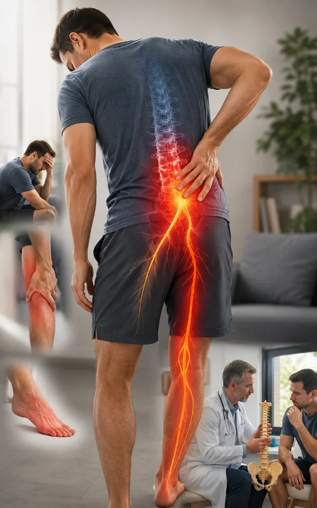 Douleur sciatique irradiant du bas du dos vers la jambe