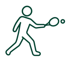 Icône d’un joueur de tennis illustrant la technique de frappe